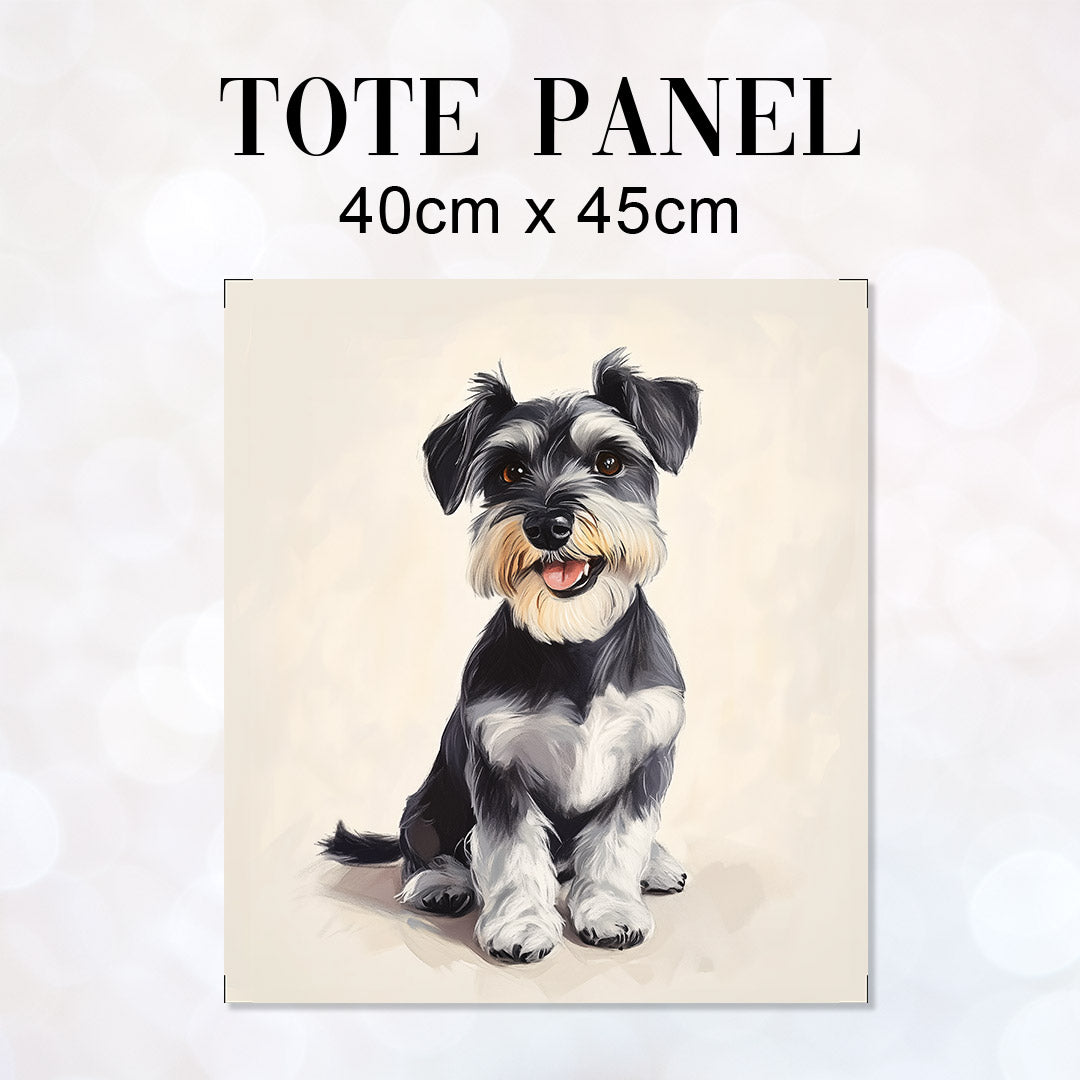 TOTE Cute Schnauzer Fabric Bag Panel TP-694