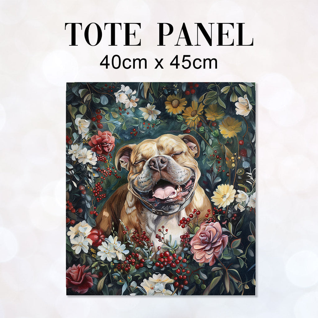 TOTE Happy Bulldog Fabric Bag Panel TP-697