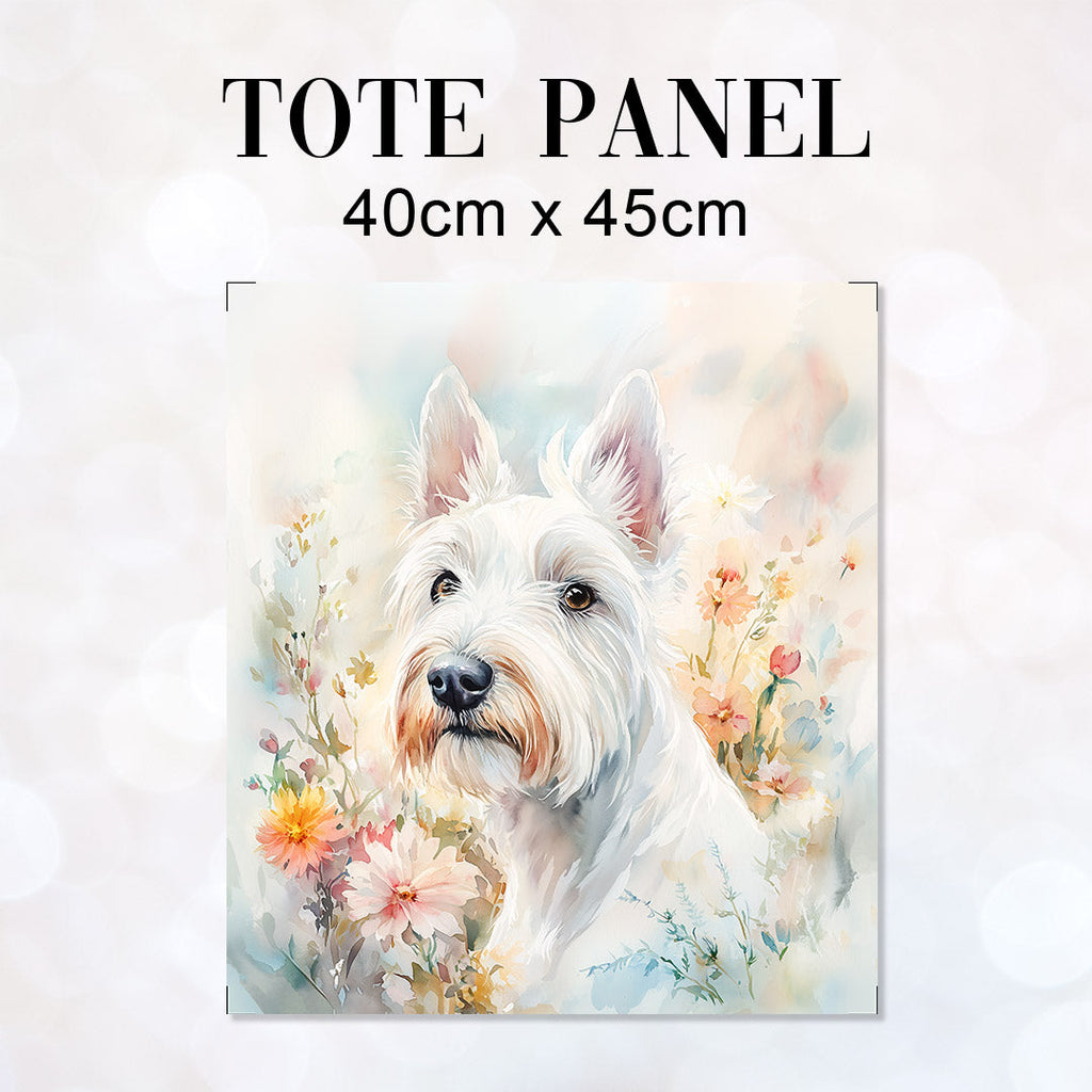 TOTE Watercolour Scottish Terrier Fabric Bag Panel TP-703