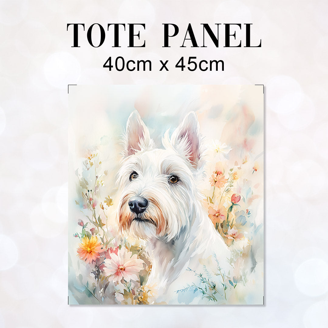TOTE Watercolour Scottish Terrier Fabric Bag Panel TP-703