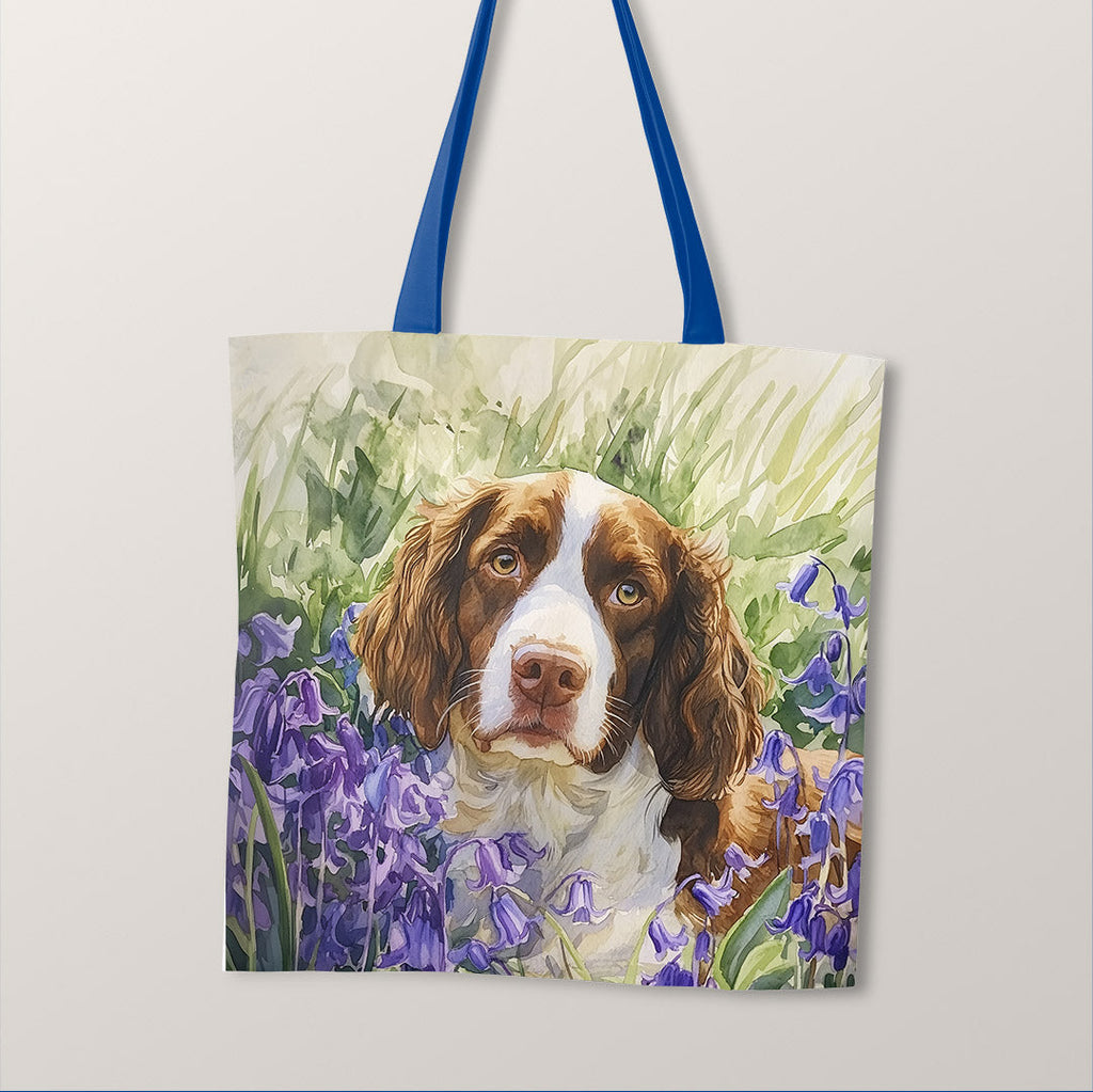 TOTE English Spaniel and Bluebells Fabric Bag Panel TP-704