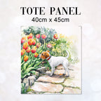 TOTE Terrier and Tulips Fabric Bag Panel TP-706