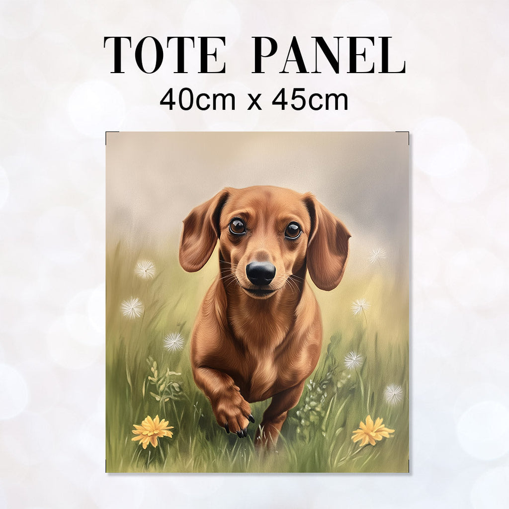 TOTE Dreamy Dachshund Fabric Bag Panel TP-708