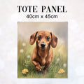 TOTE Dreamy Dachshund Fabric Bag Panel TP-708
