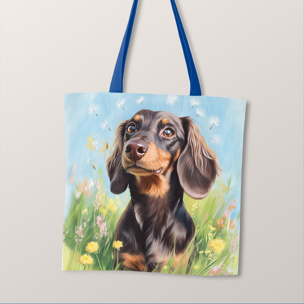 TOTE Dachshund in the Meadow Fabric Bag Panel TP-709