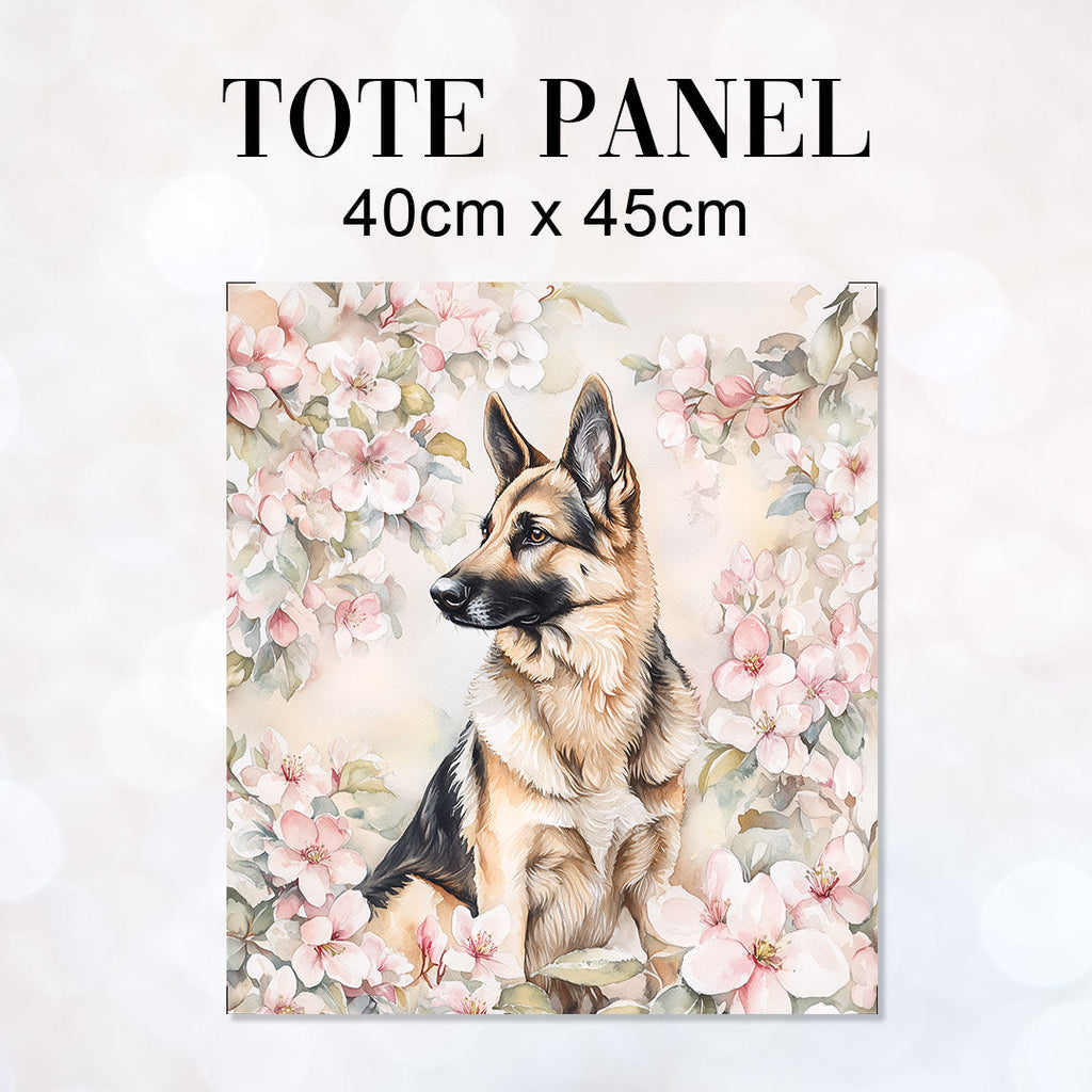 TOTE Floral German Shepherd Fabric Bag Panel TP-710