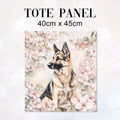 TOTE Floral German Shepherd Fabric Bag Panel TP-710