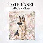 TOTE Floral German Shepherd Fabric Bag Panel TP-710
