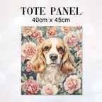 TOTE Cocker Spaniel and Roses Fabric Bag Panel TP-711