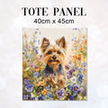 TOTE Floral Yorkshire Terrier Fabric Bag Panel TP-715