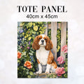 TOTE King Charles Spaniel in the Garden Fabric Bag Panel TP-716