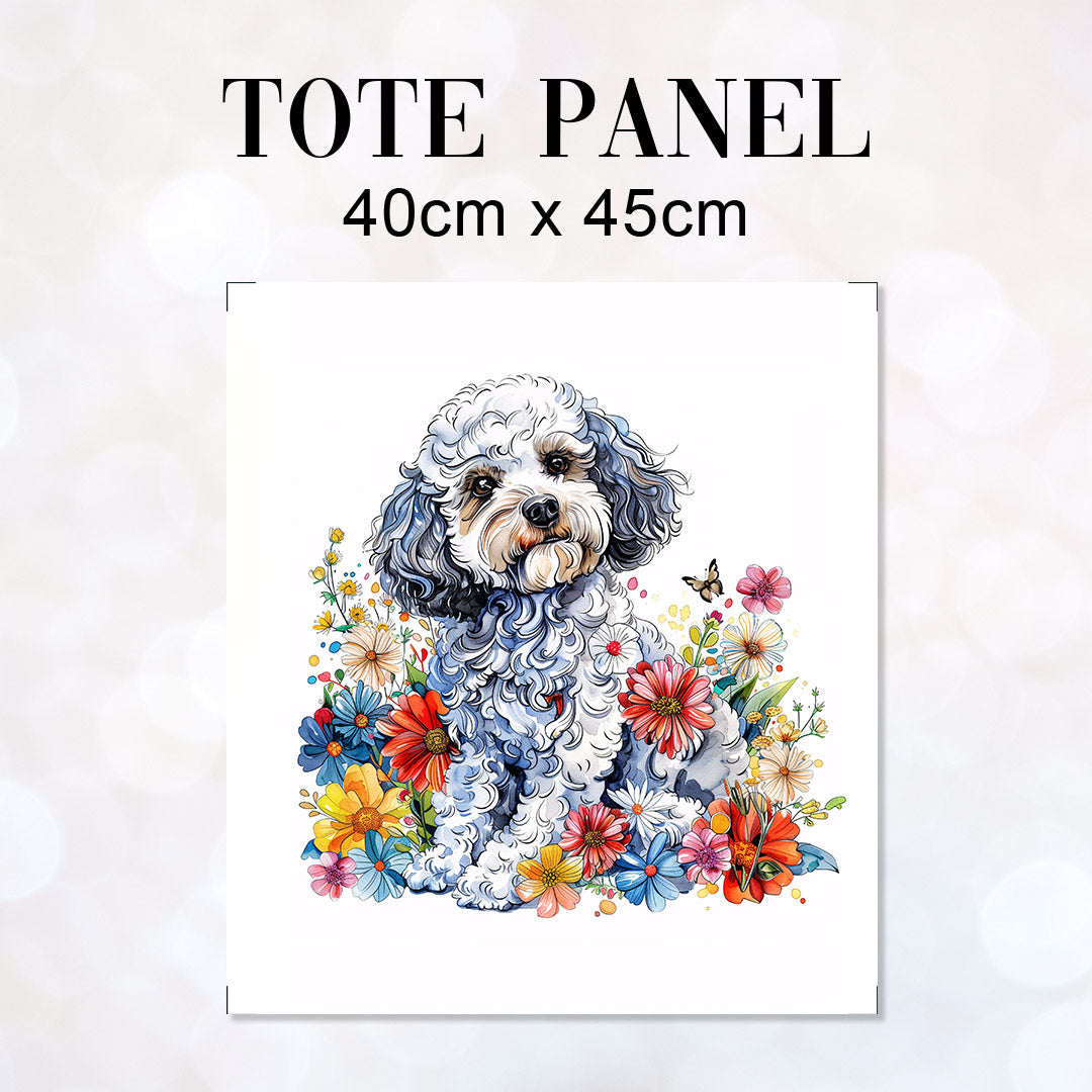 TOTE Floral Poodle Fabric Bag Panel TP-723