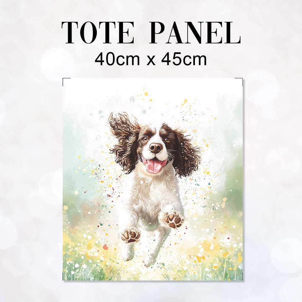 TOTE Happy English Springer Spaniel Fabric Bag Panel TP-726