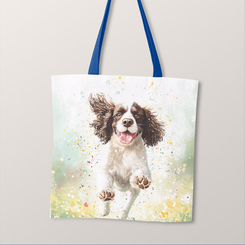 TOTE Happy English Springer Spaniel Fabric Bag Panel TP-726