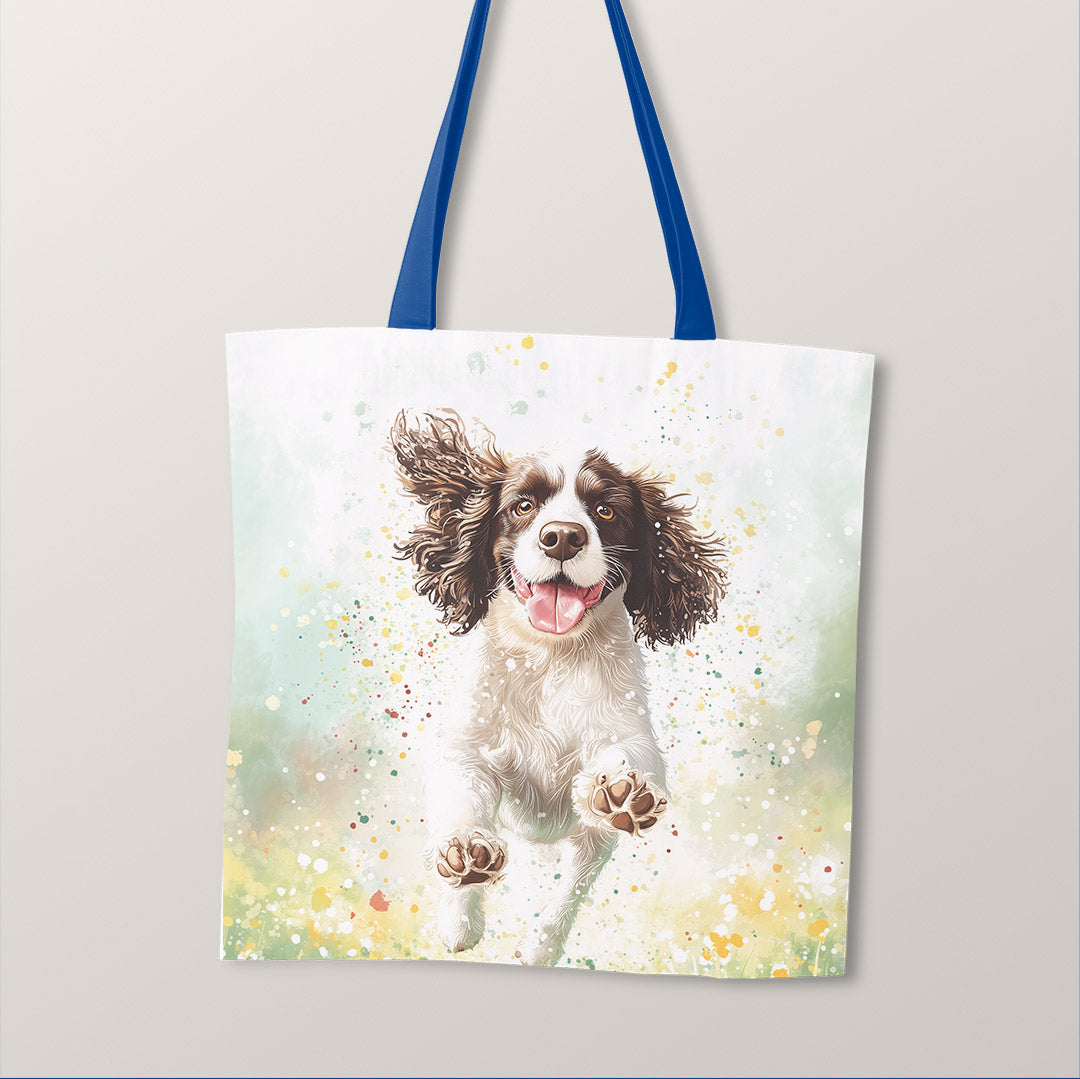 TOTE Happy English Springer Spaniel Fabric Bag Panel TP-726