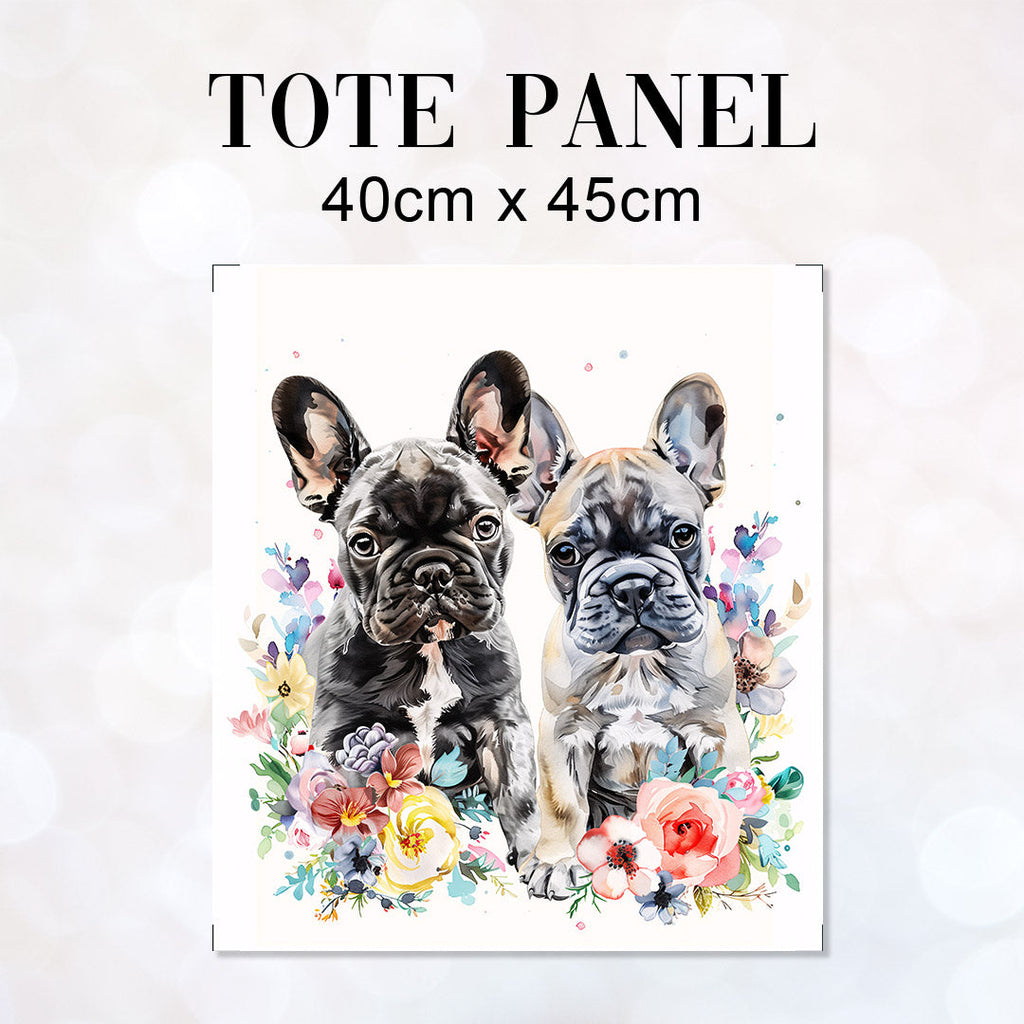 TOTE Two French Bulldogs Fabric Bag Panel TP-727