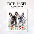 TOTE Two French Bulldogs Fabric Bag Panel TP-727