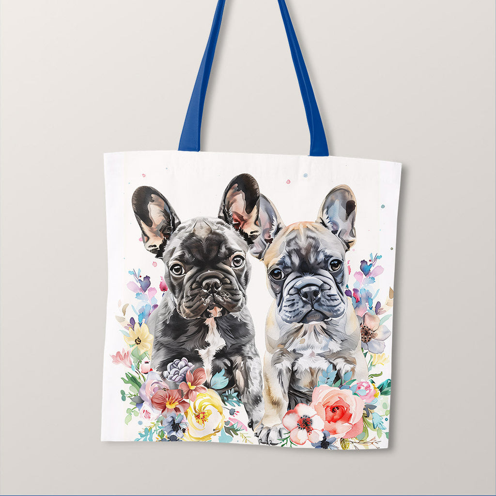 TOTE Two French Bulldogs Fabric Bag Panel TP-727