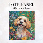 TOTE Floral Cavapoo Fabric Bag Panel TP-728
