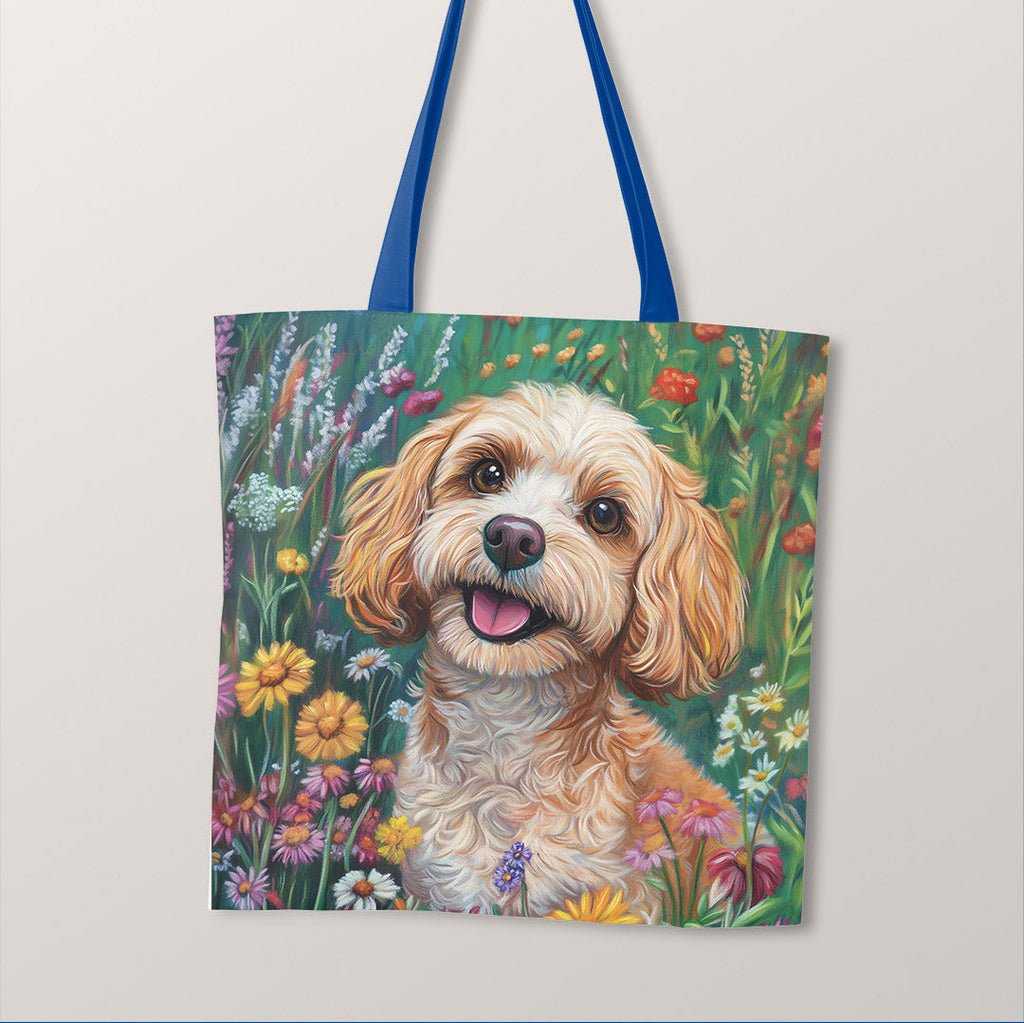 TOTE Floral Cavapoo Fabric Bag Panel TP-728