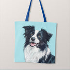 TOTE Border Collie Mint Fabric Bag Panel TP-729