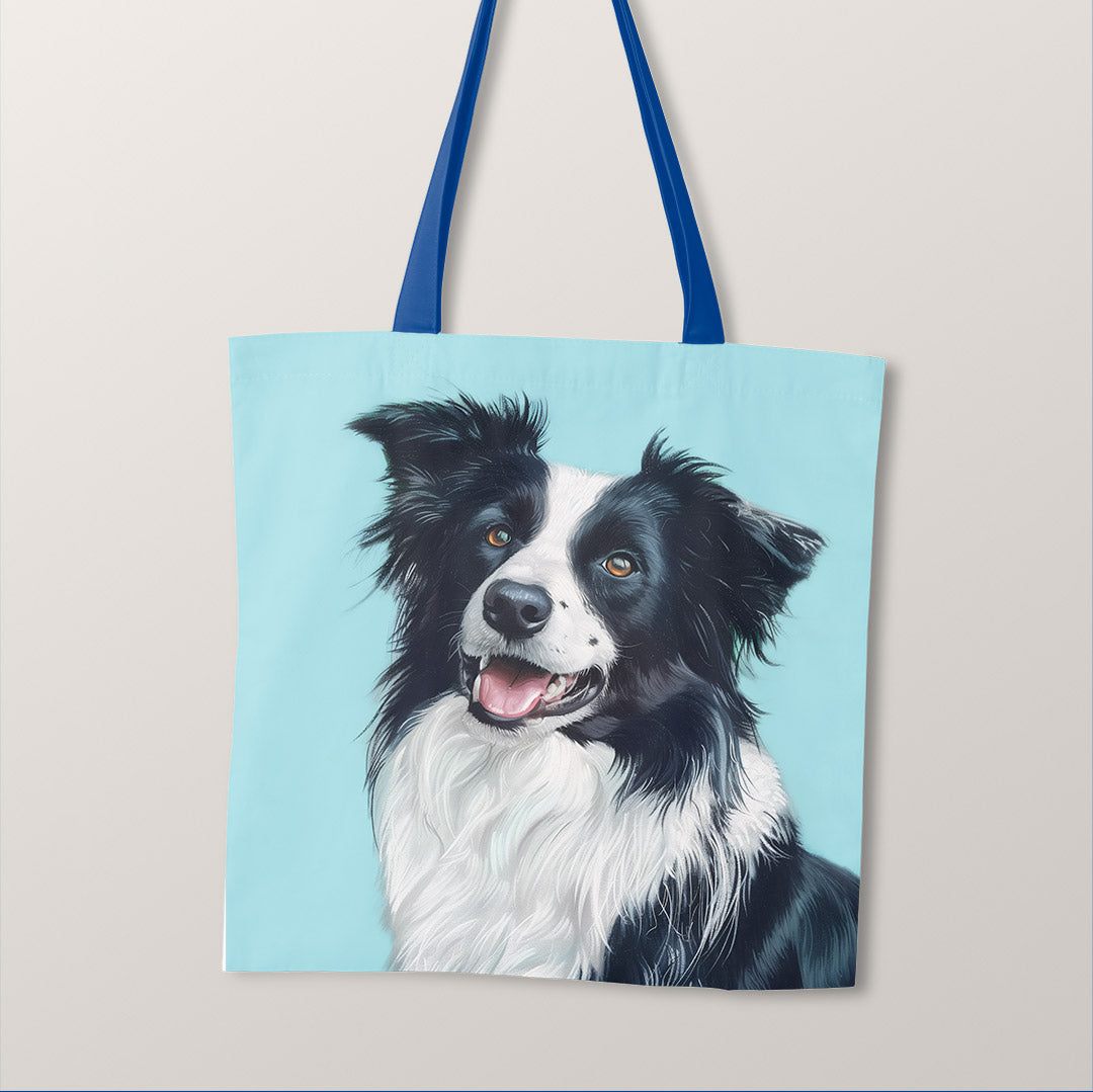 TOTE Border Collie Mint Fabric Bag Panel TP-729