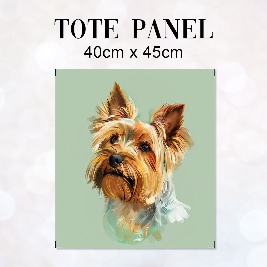 TOTE Yorkshire Terrier Mint Fabric Bag Panel TP-730