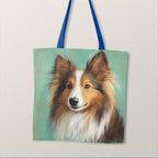 TOTE Shetland Sheepdog Mint Fabric Bag Panel TP-731
