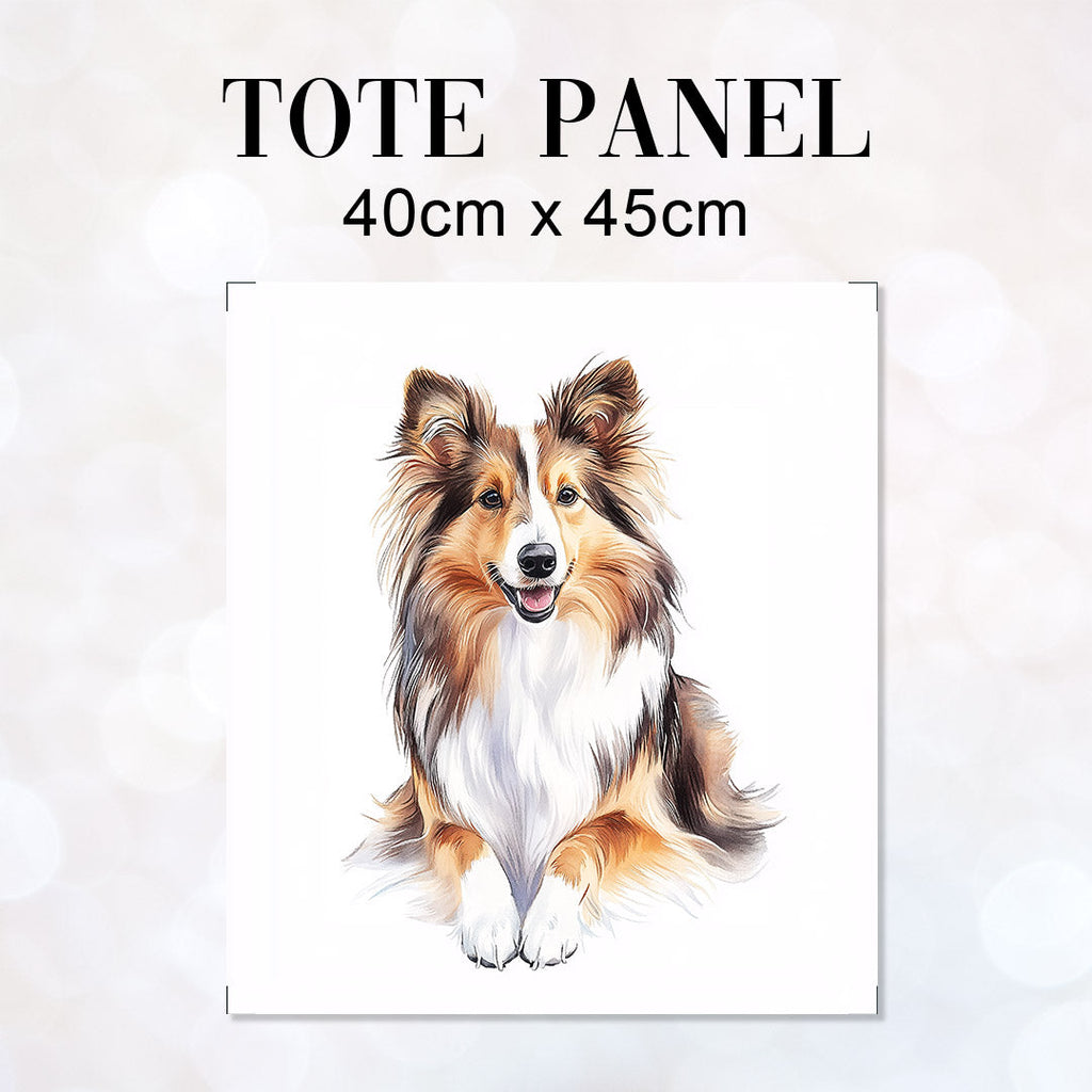 TOTE Shetland Sheepdog White Fabric Bag Panel TP-732