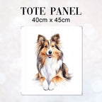 TOTE Shetland Sheepdog White Fabric Bag Panel TP-732