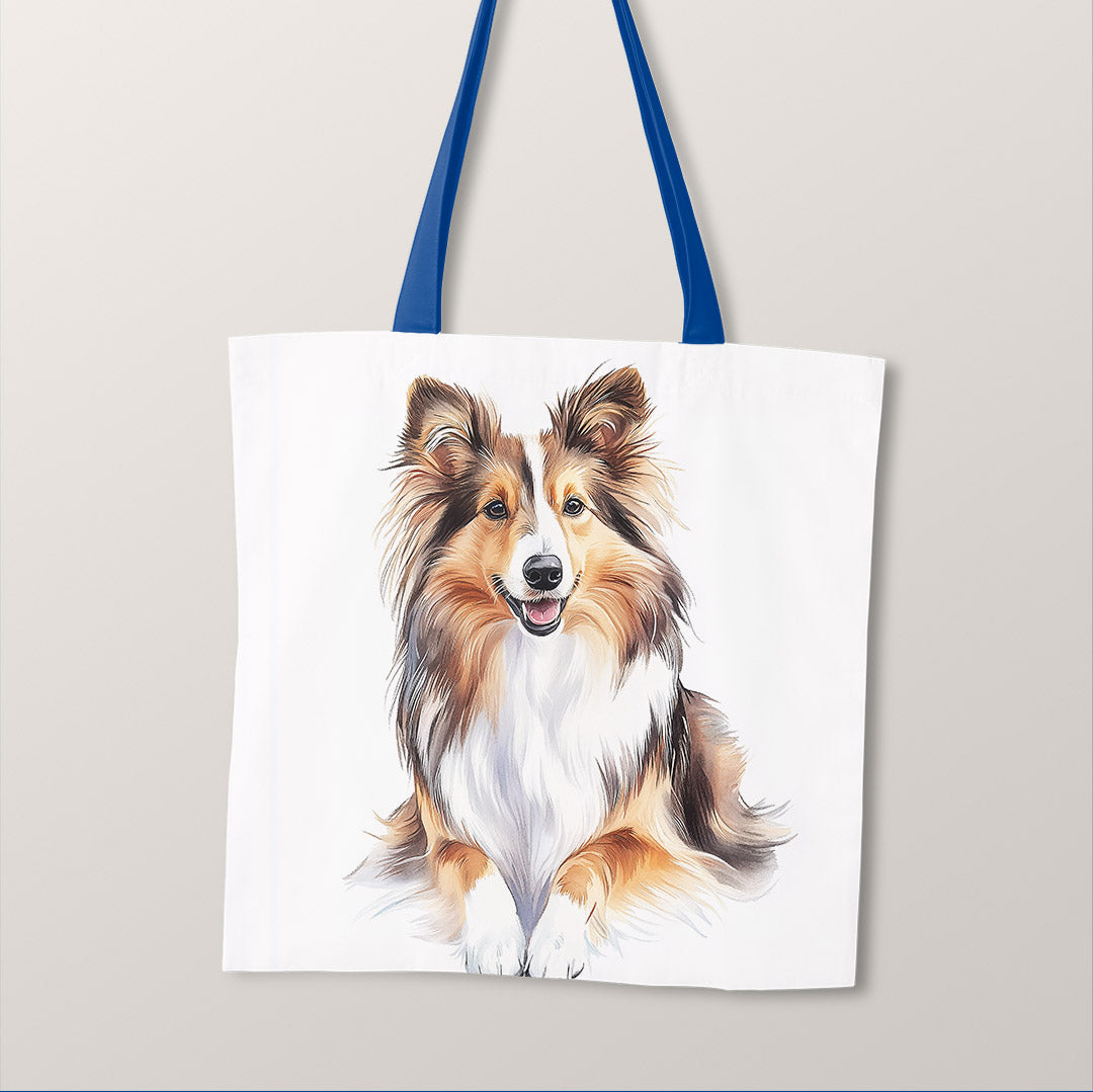 TOTE Shetland Sheepdog White Fabric Bag Panel TP-732
