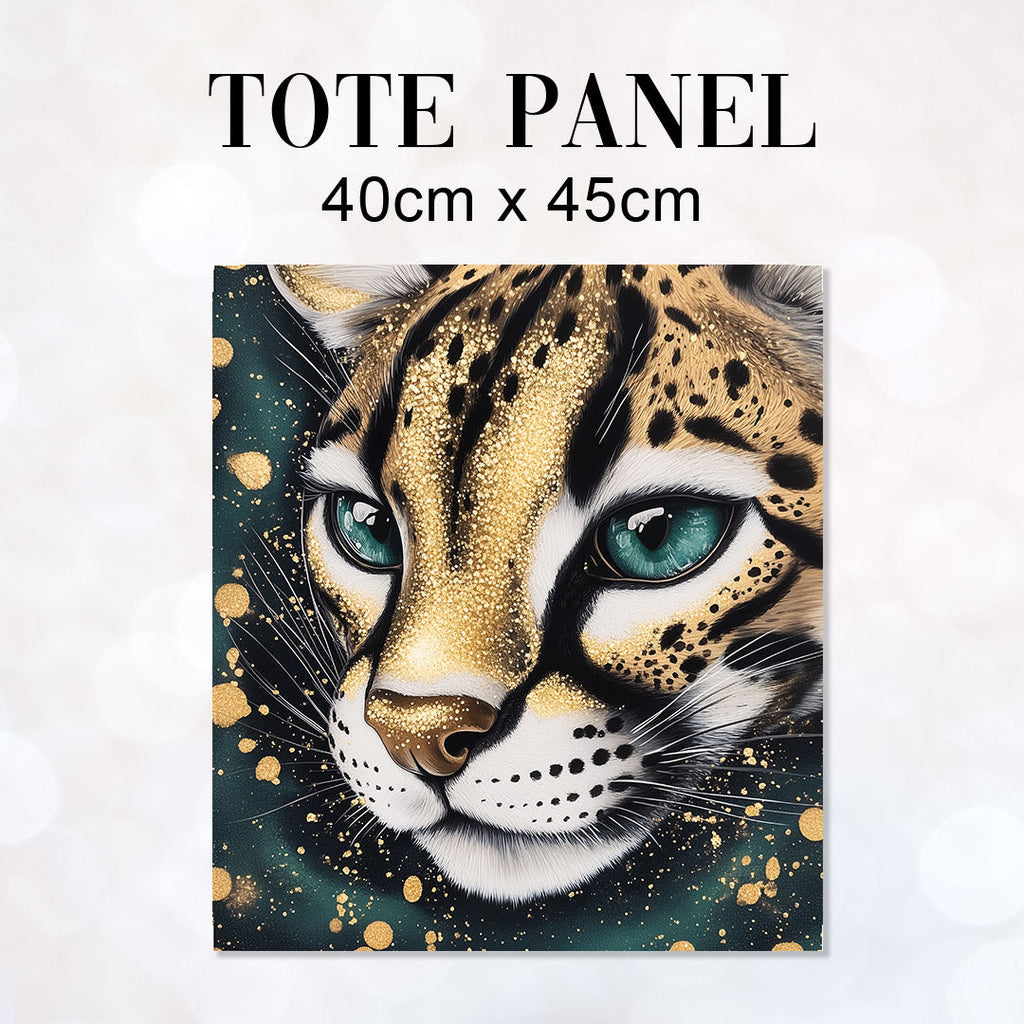 TOTE Gold and Teal Lynx Fabric Bag Panel TP-735