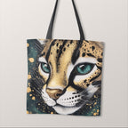TOTE Gold and Teal Lynx Fabric Bag Panel TP-735