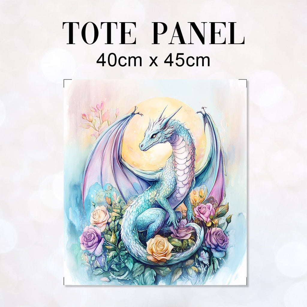 TOTE Rose Moon Dragon Fabric Bag Panel TP-737