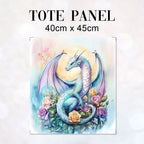 TOTE Rose Moon Dragon Fabric Bag Panel TP-737
