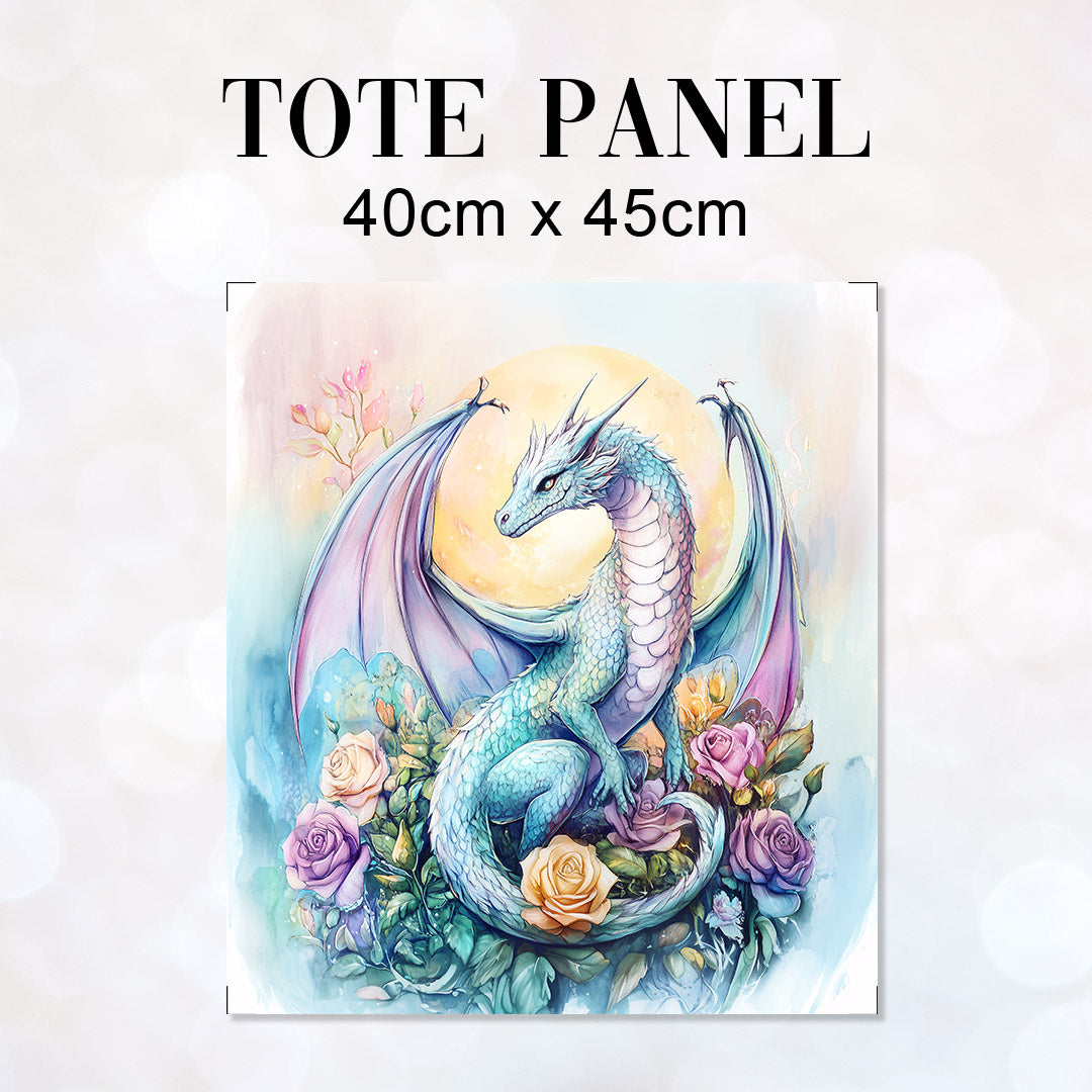 TOTE Rose Moon Dragon Fabric Bag Panel TP-737