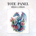 TOTE Rose Dragon Fabric Bag Panel TP-738