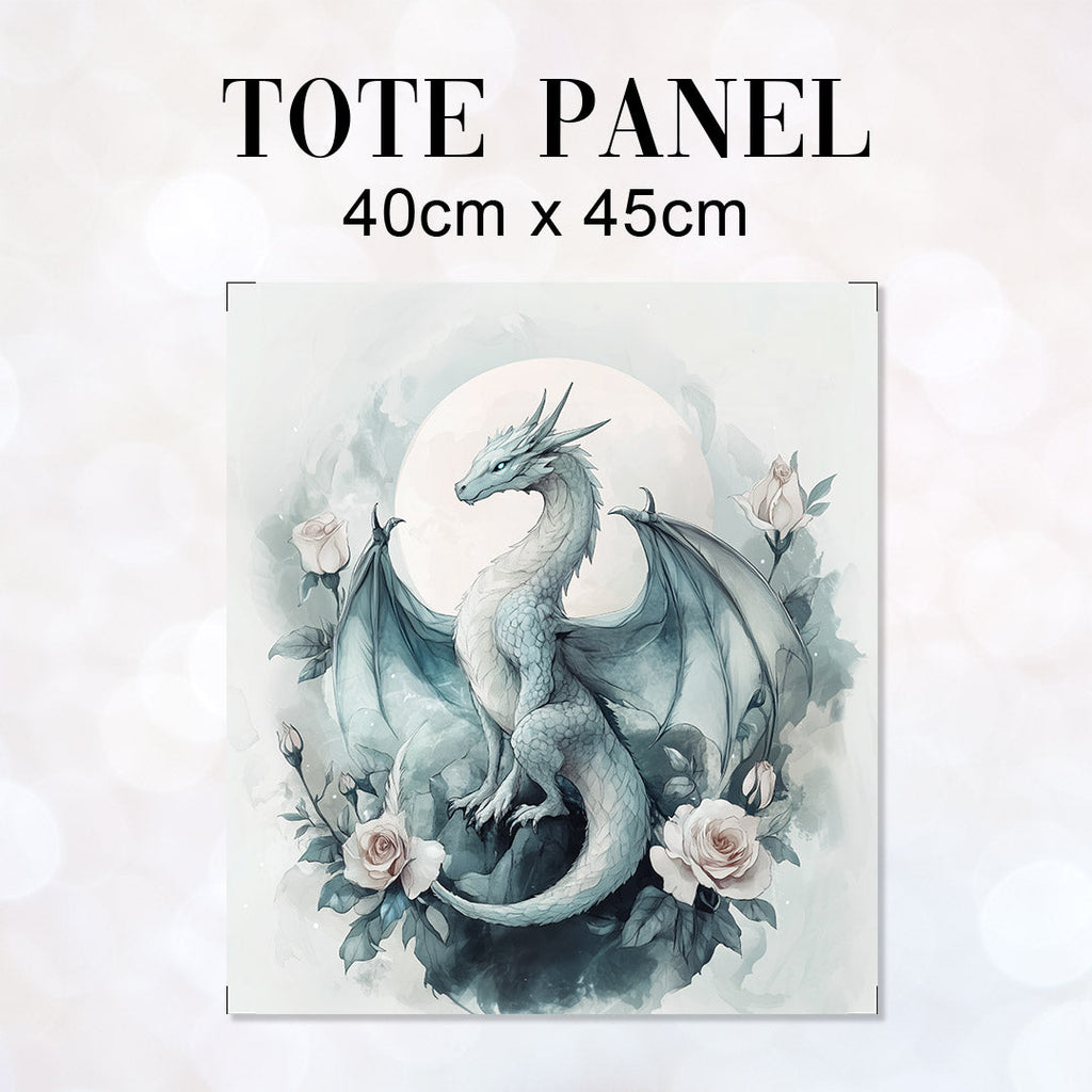 TOTE Grey Moon Dragon Fabric Bag Panel TP-739