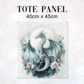 TOTE Grey Moon Dragon Fabric Bag Panel TP-739