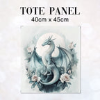 TOTE Grey Moon Dragon Fabric Bag Panel TP-739