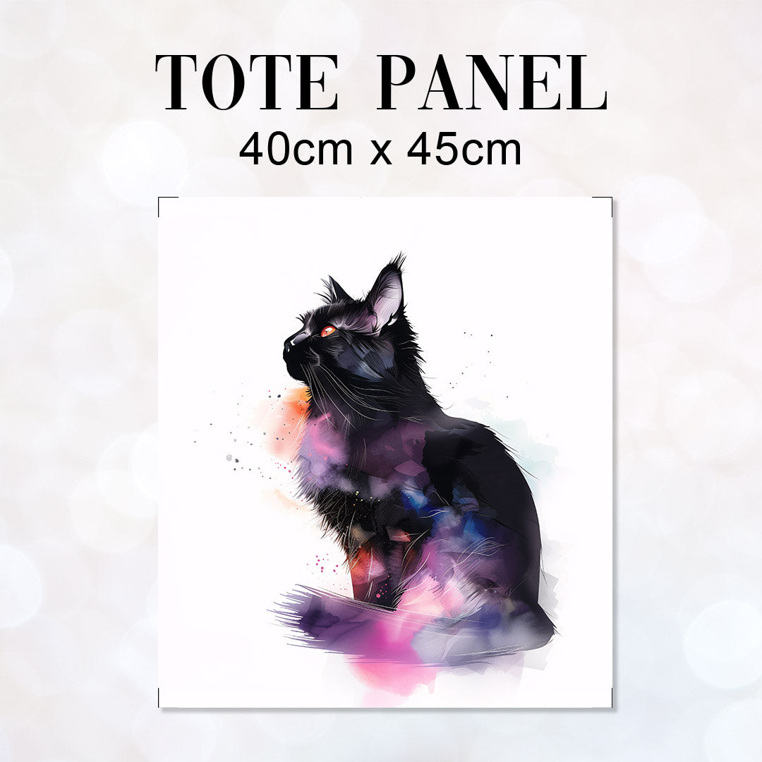 TOTE Black Cat Fabric Bag Panel TP-740