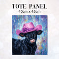 TOTE Black Party Cow Fabric Bag Panel TP-743