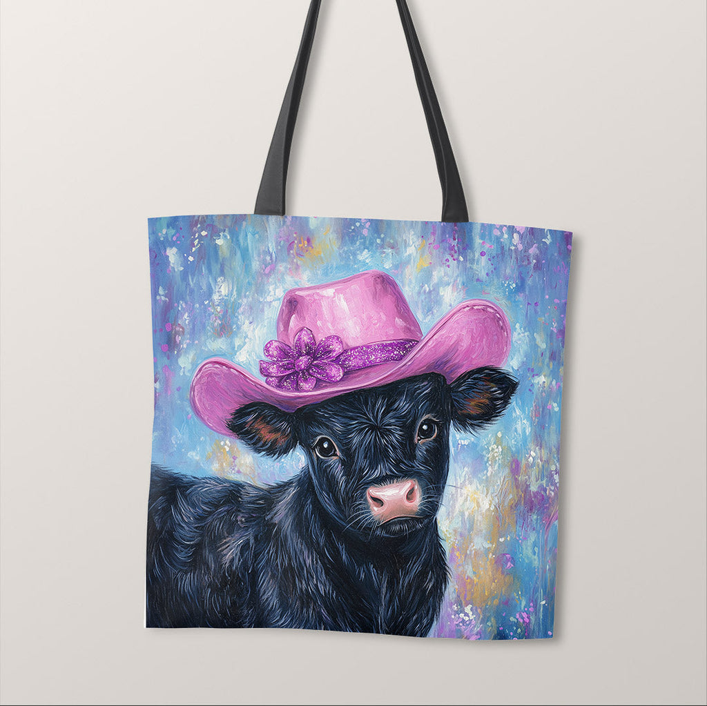 TOTE Black Party Cow Fabric Bag Panel TP-743