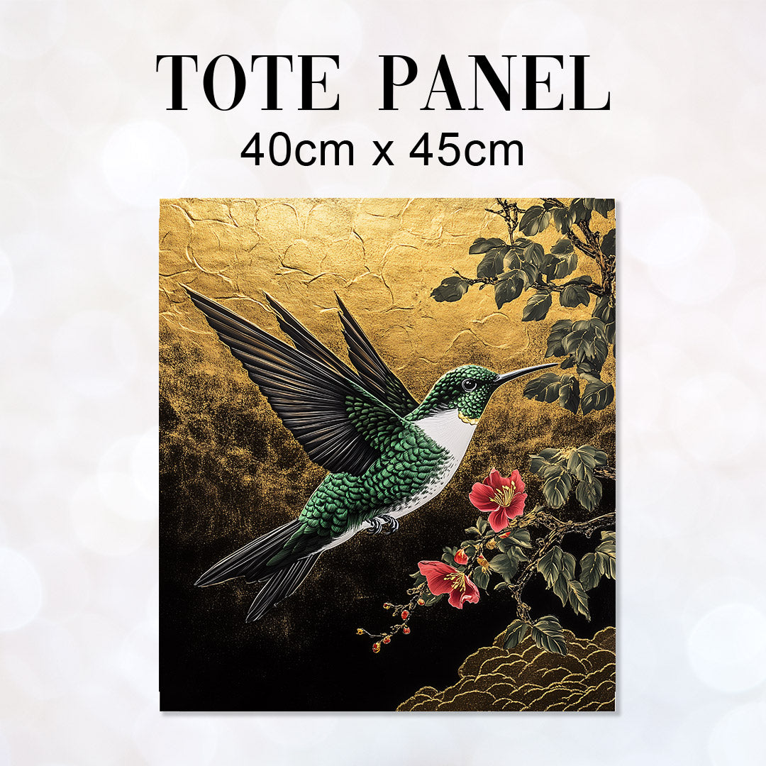 TOTE Gold Hummingbird Fabric Bag Panel TP-748