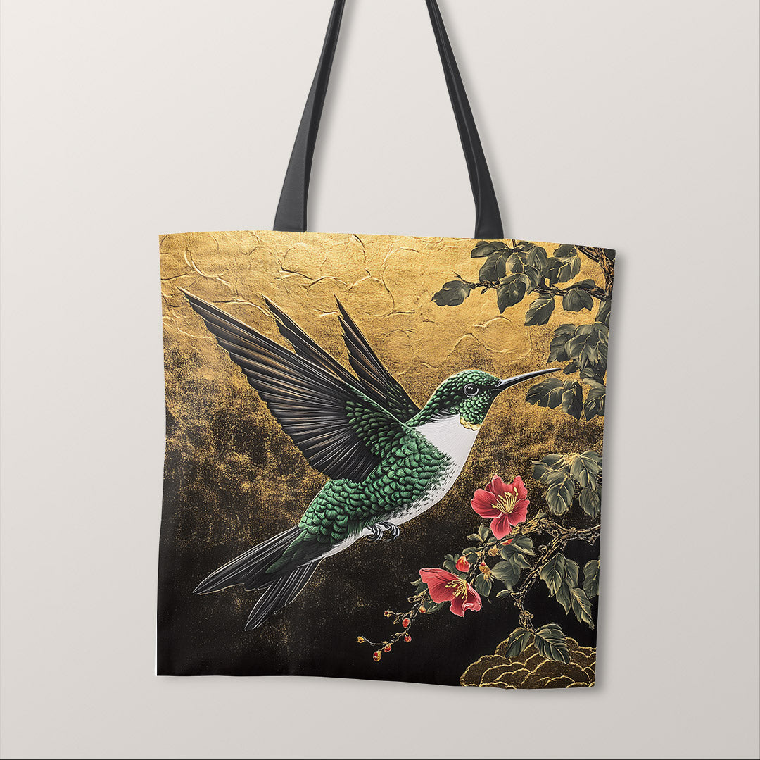 TOTE Gold Hummingbird Fabric Bag Panel TP-748