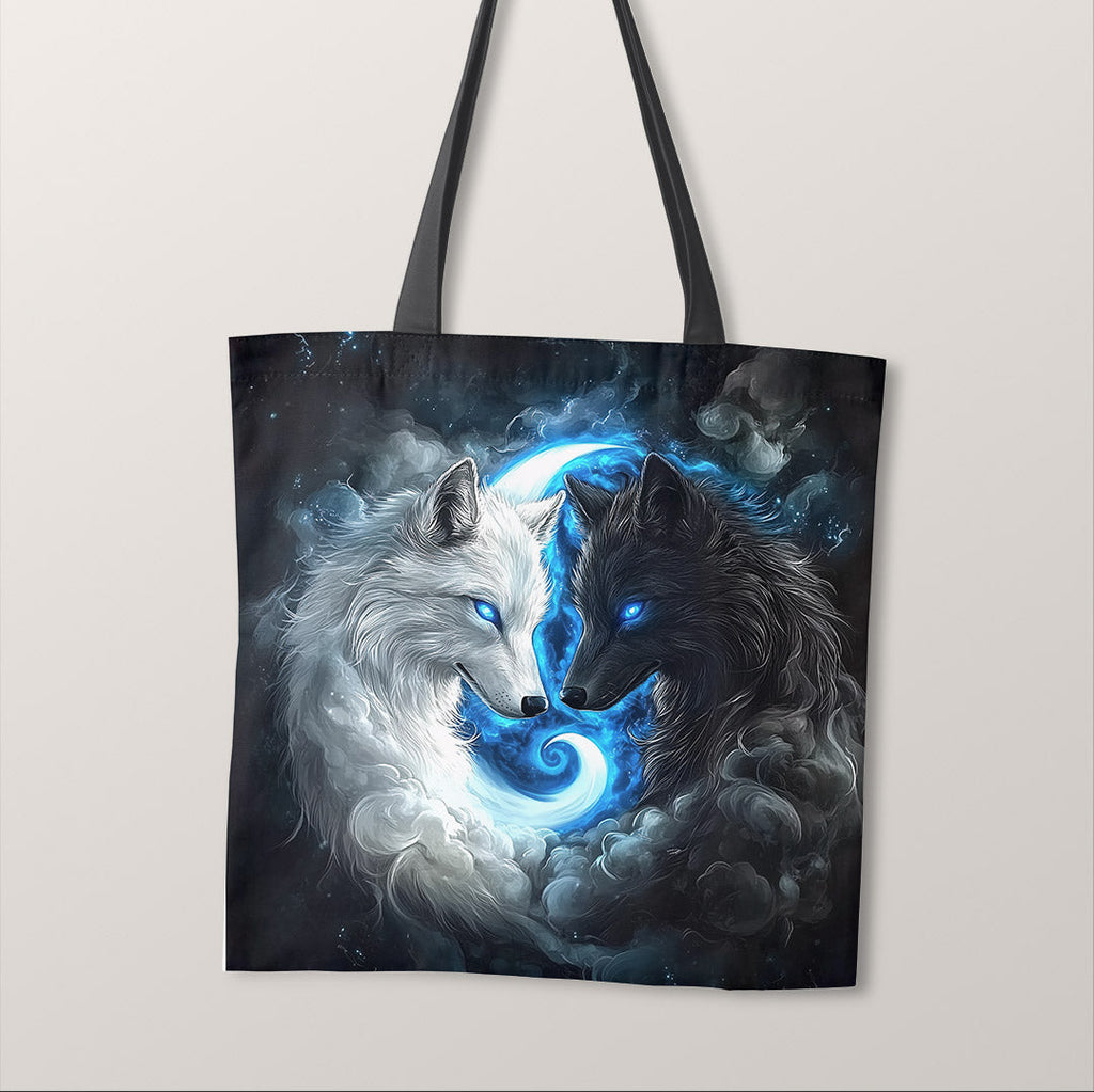 TOTE Yin Yang Wolves Fabric Bag Panel TP-751