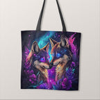 TOTE Neon Wolves Fabric Bag Panel TP-752
