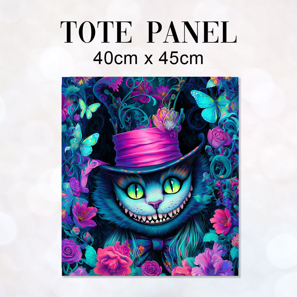 TOTE Colourful Cheshire Cat Fabric Bag Panel TP-761