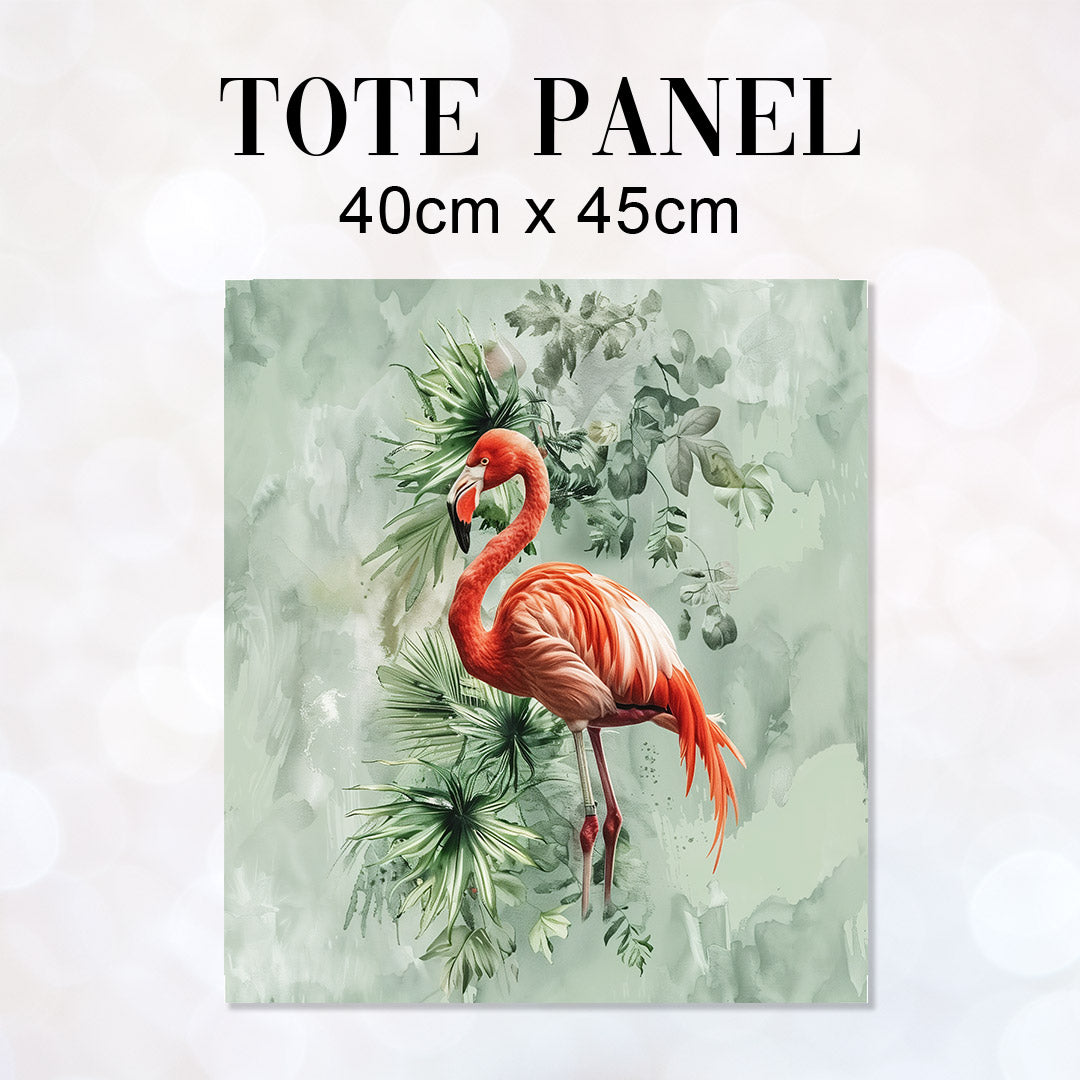 TOTE Flamingo Mint Fabric Bag Panel TP-762