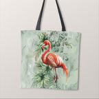 TOTE Flamingo Mint Fabric Bag Panel TP-762